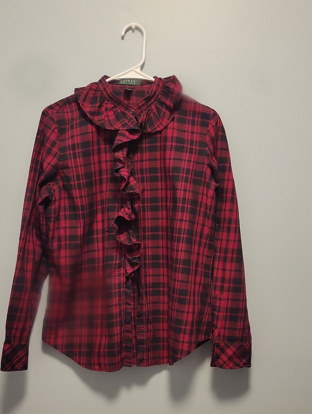 Ralph Lauren Red & Black Plaid Button-Up Shirt